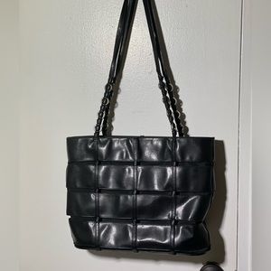 RENATO ANGI Vintage black leather tote